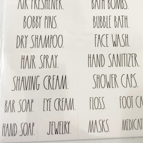 NEW Rae Dunn BATHROOM & LAUNDRY 180 Clear Organizing Labels - Picture 4 of 8